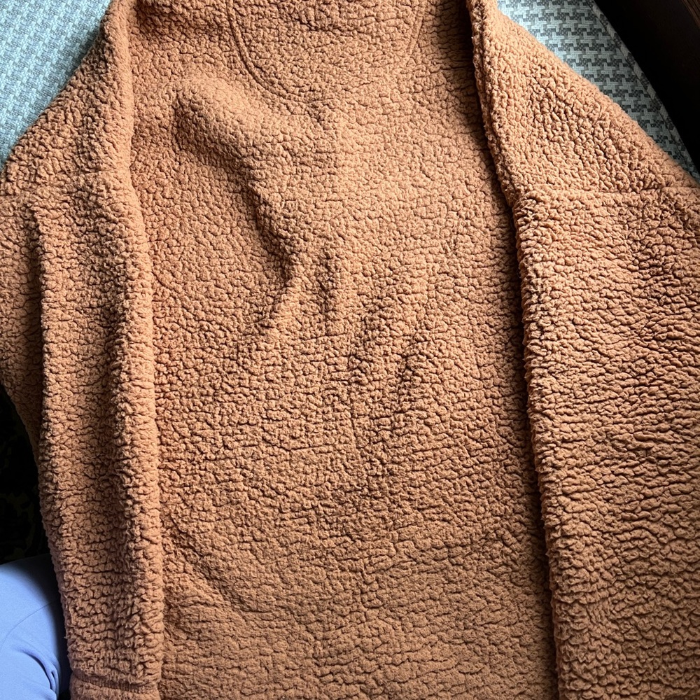 Brown Fuzzy Button Up Sherpa - image 3